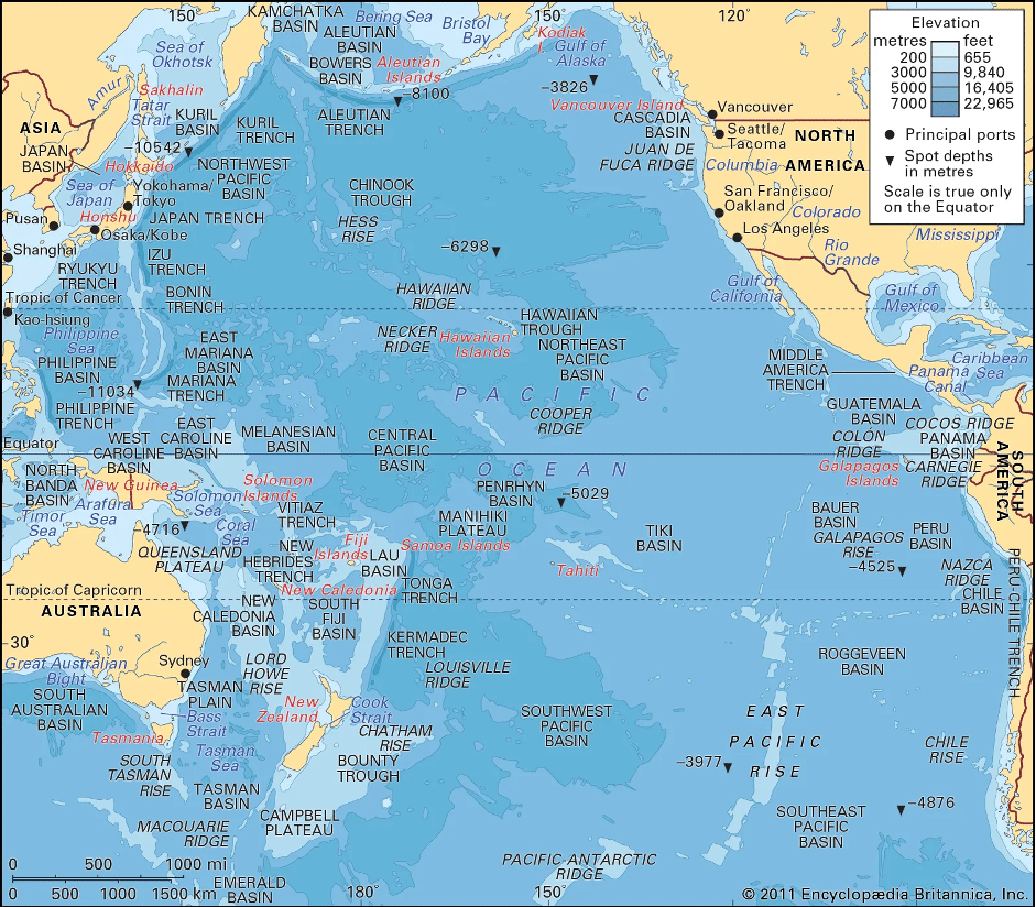 Pacific Ocean Map 
